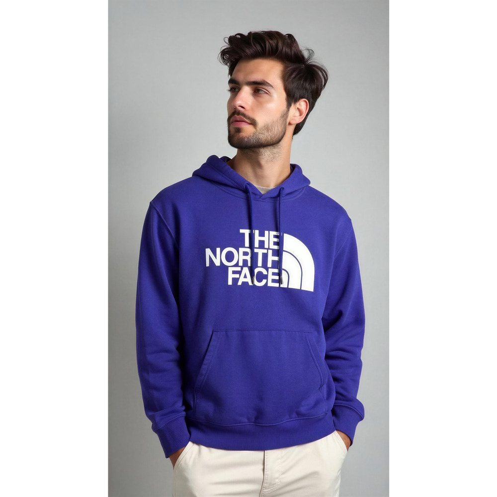 The North Face Men's Blue Pullover Hoodie Size Large Fleece-Lined‎